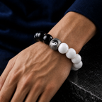 Natural Black Obsidian Yin Yang Harmony Balance Beads Bracelet