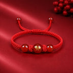 Red Agate Red String Glow-In-The-Dark Chinese Zodiac Blessing Braided Bracelet