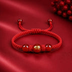 Red Agate Red String Glow-In-The-Dark Chinese Zodiac Blessing Braided Bracelet
