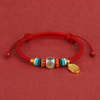 Red String Alloy Chinese Zodiac Guardian Wisdom Protection Braided Bracelet