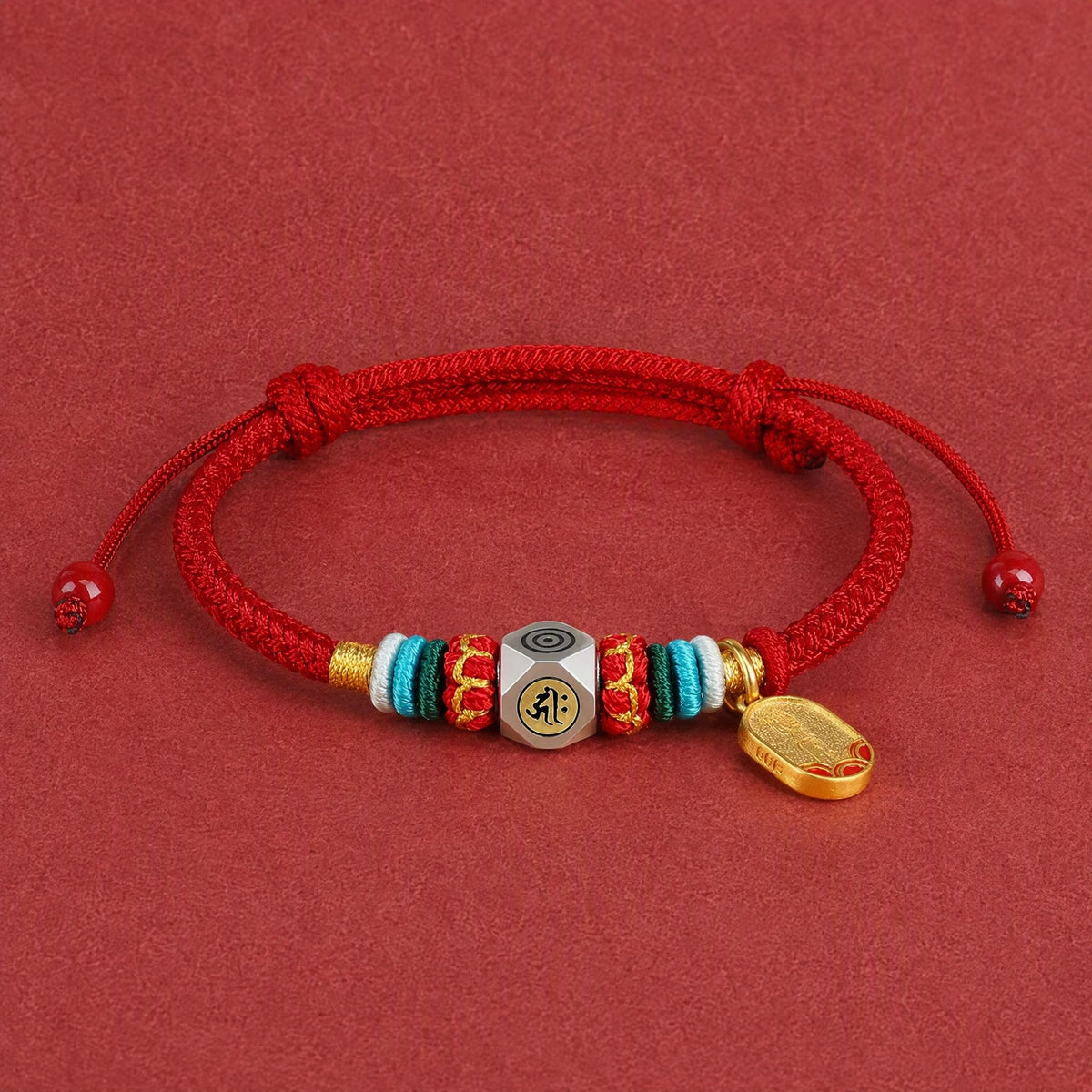 Red String Alloy Chinese Zodiac Guardian Wisdom Protection Braided Bracelet