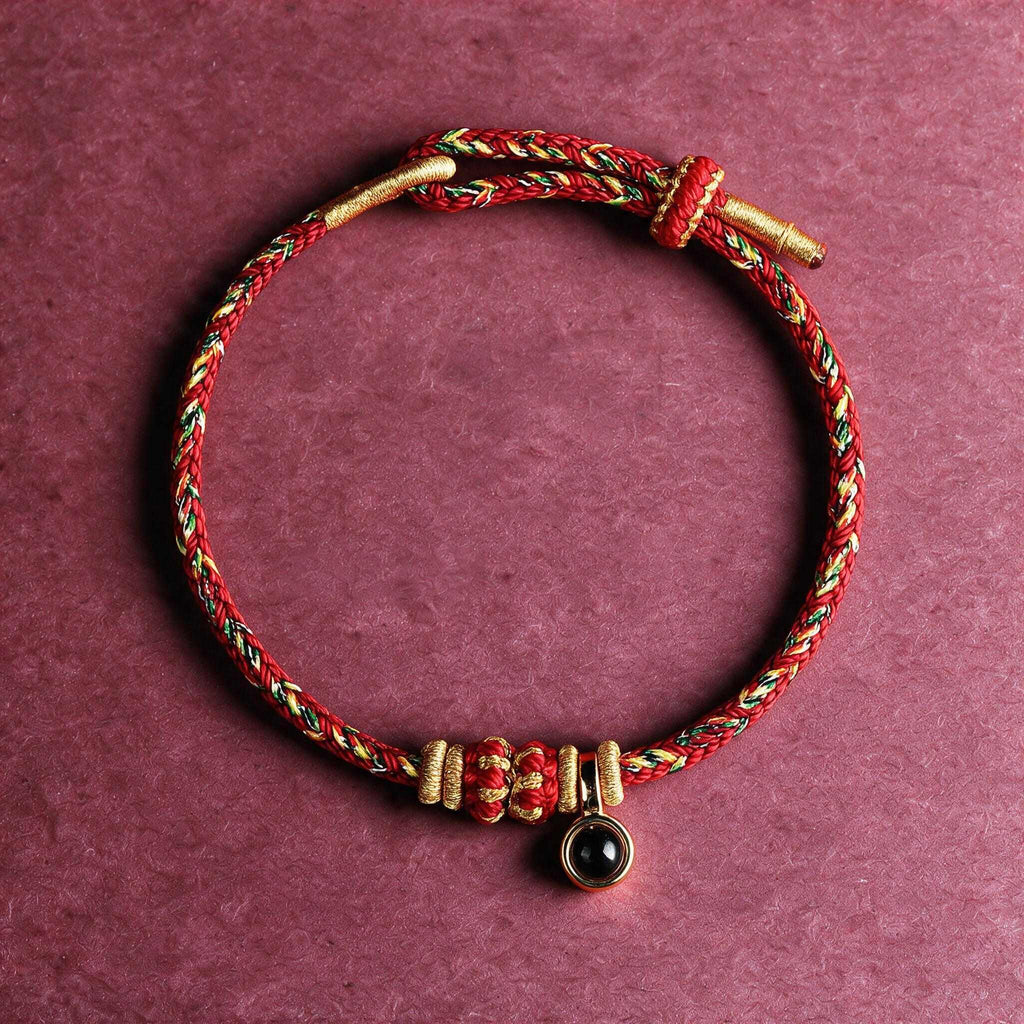 Red String Micro-Carved Chinese Zodiac Guardian Luck Protection Braided Bracelet