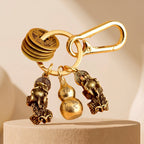 Gold‐Tone Zinc Alloy Chinese Zodiac Pixiu Wealth Luck Keychain