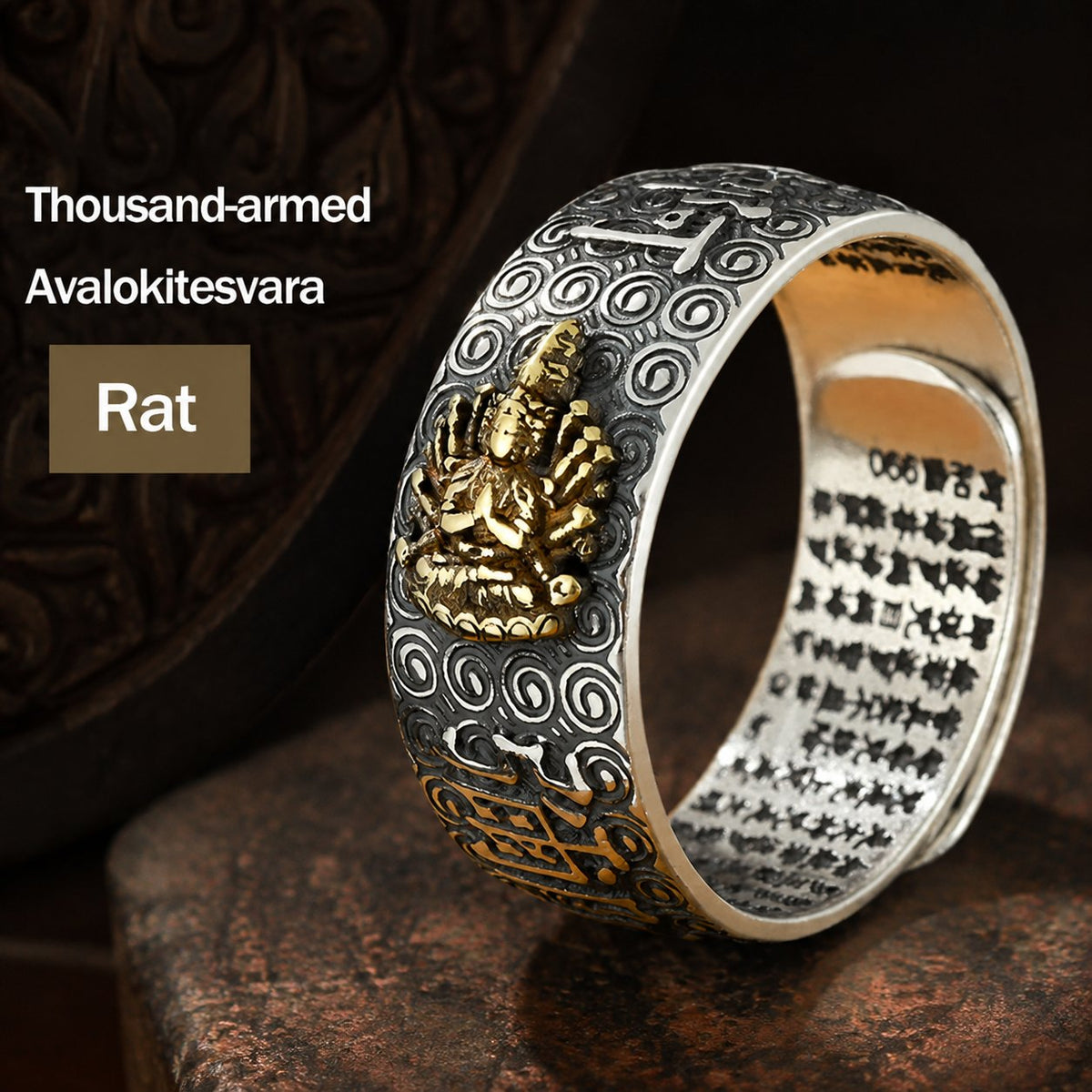 Chinese Zodiac Natal Buddha Blessing Protection Adjustable Ring