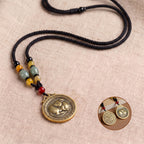 Golden Brass Chinese Zodiac Auspicious Symbol Blessing Pendant Necklace