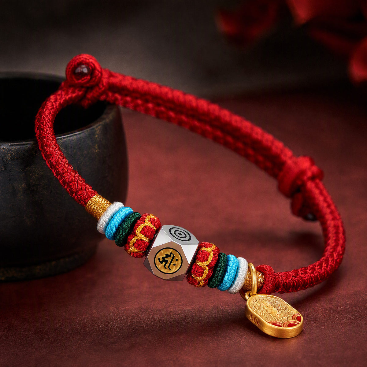 Red String Alloy Chinese Zodiac Guardian Wisdom Protection Braided Bracelet