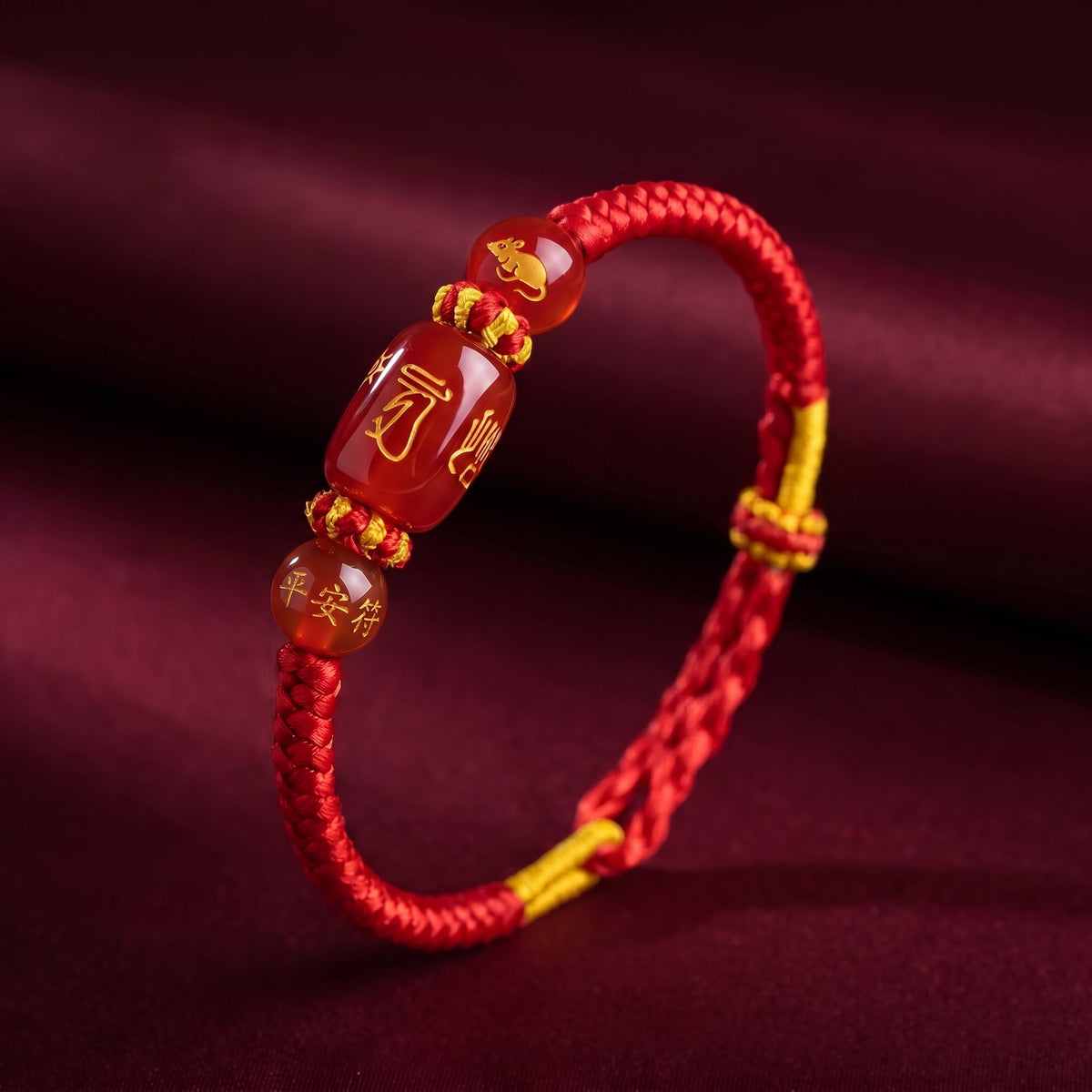 Red String Tai Sui Chinese Zodiac Guardian Peace Braided Bracelet