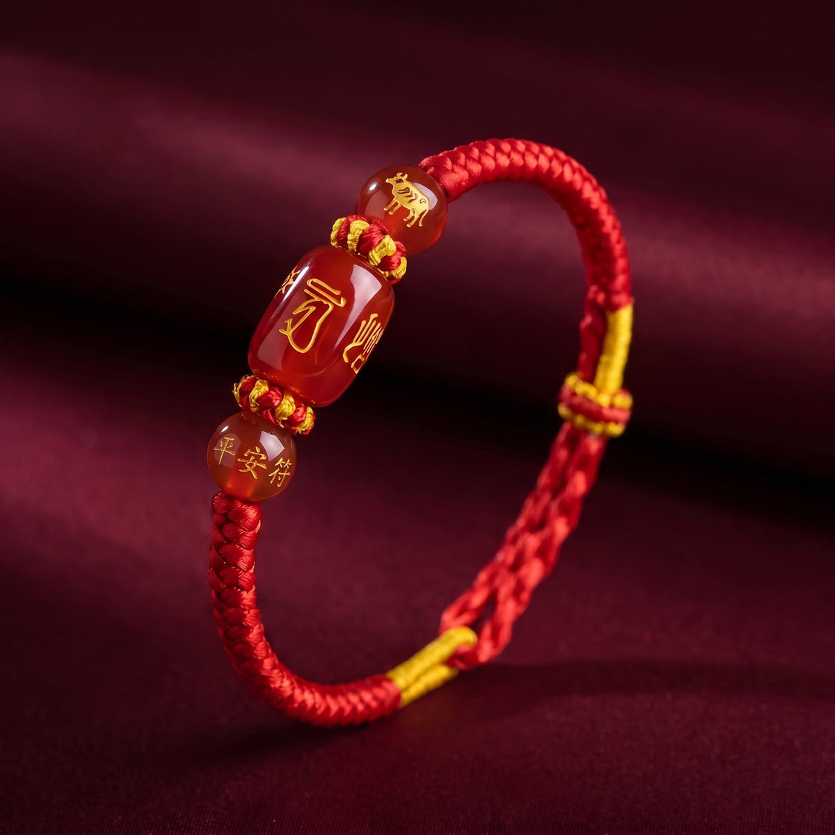Red String Tai Sui Chinese Zodiac Guardian Peace Braided Bracelet