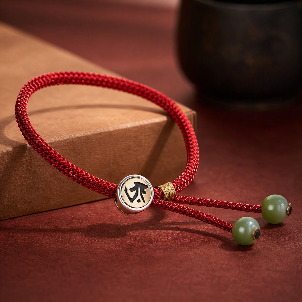 Red String Alloy Natal Buddha Button Chinese Zodiac Guardian Protection Braided Bracelet