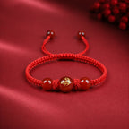 Red Agate Red String Glow-In-The-Dark Chinese Zodiac Blessing Braided Bracelet