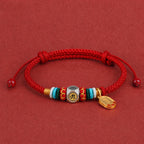 Red String Alloy Chinese Zodiac Guardian Wisdom Protection Braided Bracelet