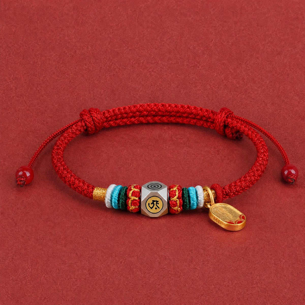 Red String Alloy Chinese Zodiac Guardian Wisdom Protection Braided Bracelet
