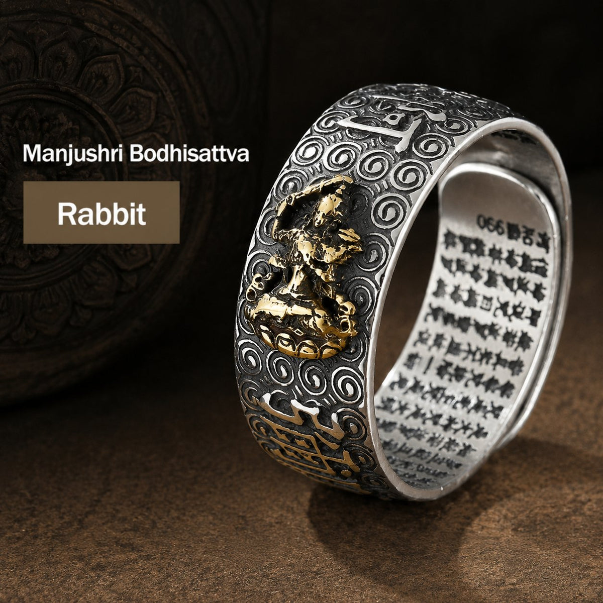 Chinese Zodiac Natal Buddha Blessing Protection Adjustable Ring