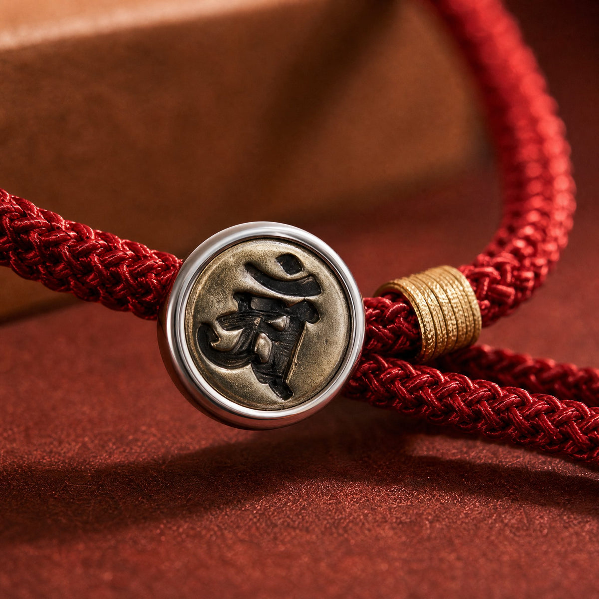 Red String Alloy Natal Buddha Button Chinese Zodiac Guardian Protection Braided Bracelet