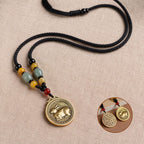 Golden Brass Chinese Zodiac Auspicious Symbol Blessing Pendant Necklace