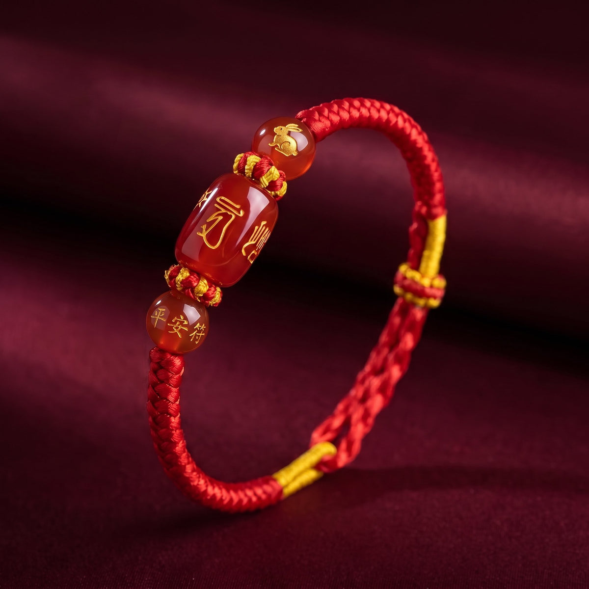 Red String Tai Sui Chinese Zodiac Guardian Peace Braided Bracelet