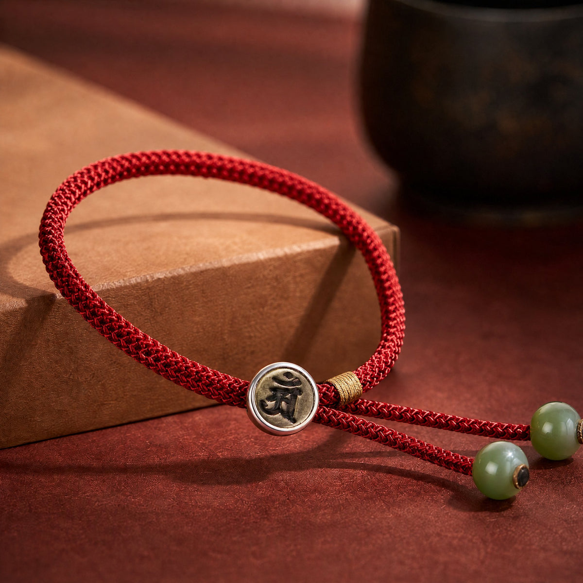 Red String Alloy Natal Buddha Button Chinese Zodiac Guardian Protection Braided Bracelet