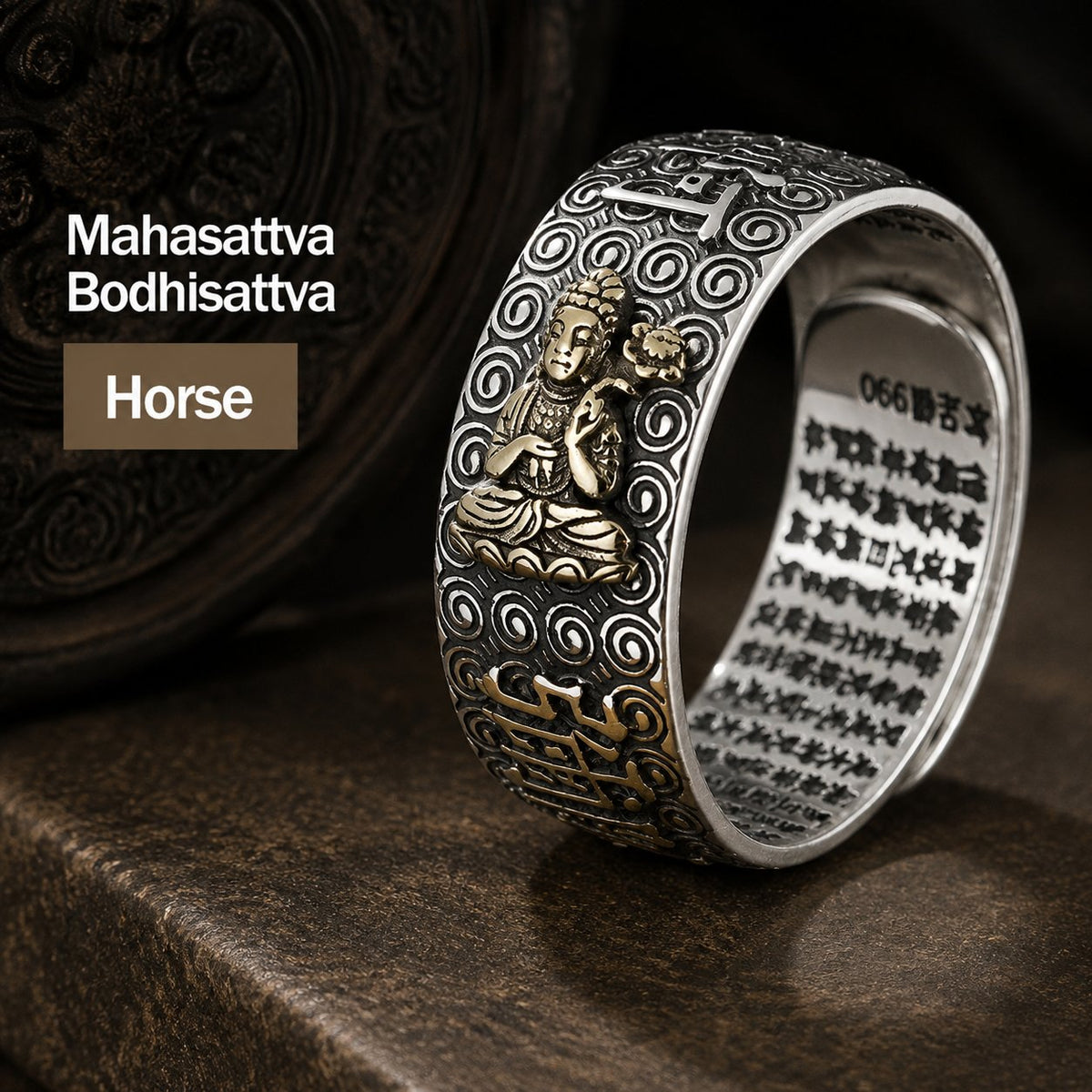Chinese Zodiac Natal Buddha Blessing Protection Adjustable Ring