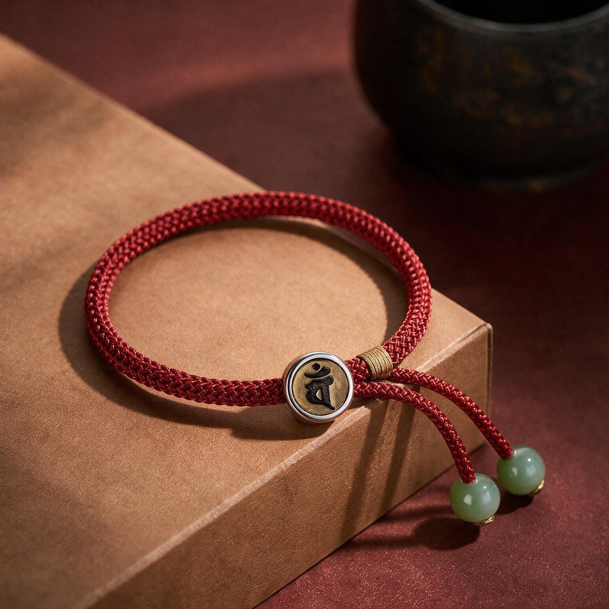 Red String Alloy Natal Buddha Button Chinese Zodiac Guardian Protection Braided Bracelet