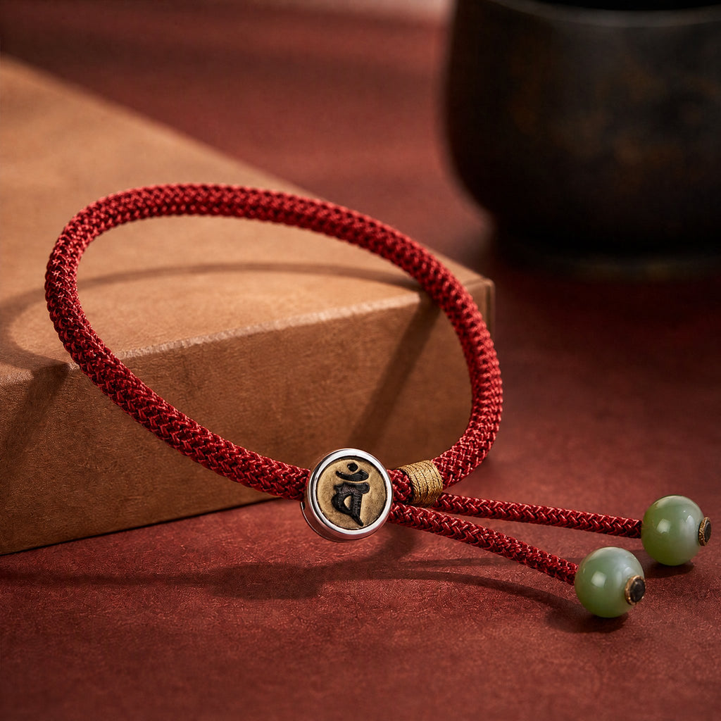 Red String Alloy Natal Buddha Button Chinese Zodiac Guardian Protection Braided Bracelet