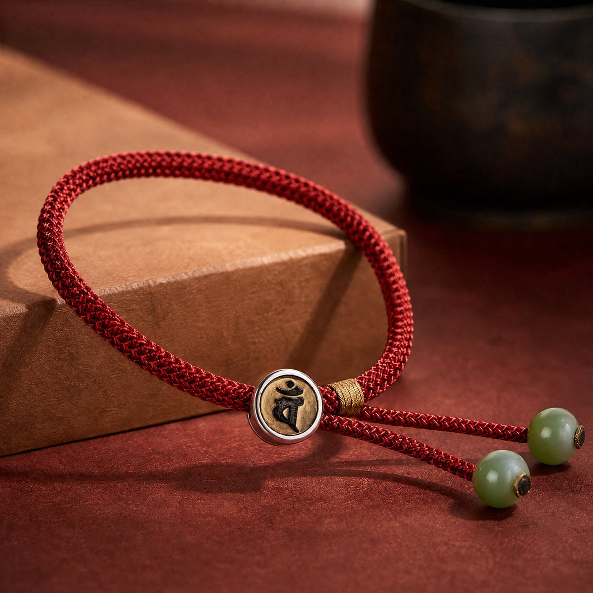 Red String Alloy Natal Buddha Button Chinese Zodiac Guardian Protection Braided Bracelet