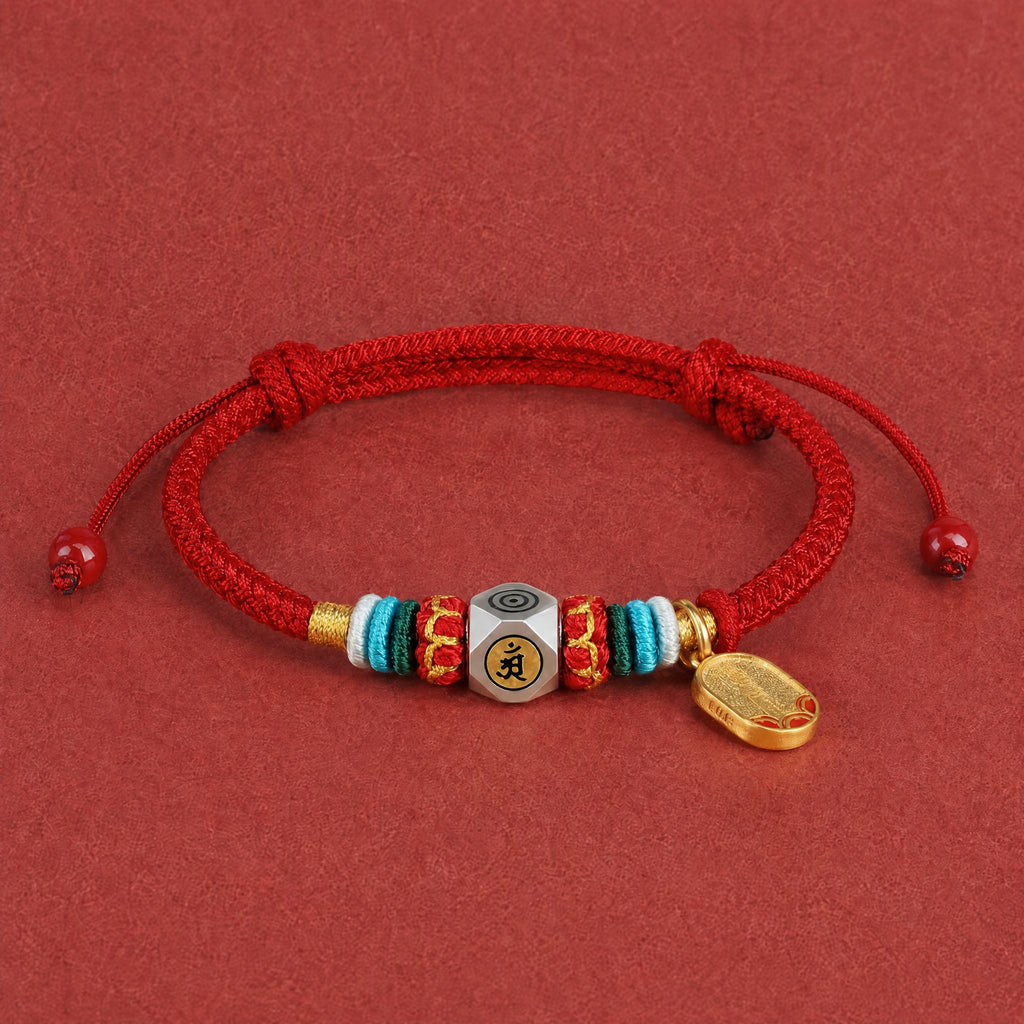 Red String Alloy Chinese Zodiac Guardian Wisdom Protection Braided Bracelet