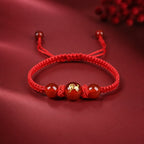 Red Agate Red String Glow-In-The-Dark Chinese Zodiac Blessing Braided Bracelet