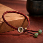 Red String Alloy Natal Buddha Button Chinese Zodiac Guardian Protection Braided Bracelet