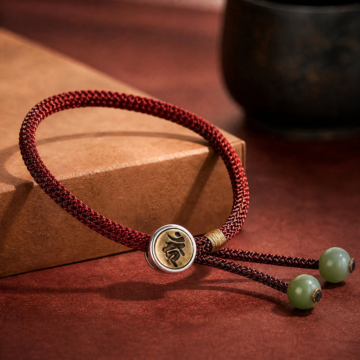 Red String Alloy Natal Buddha Button Chinese Zodiac Guardian Protection Braided Bracelet
