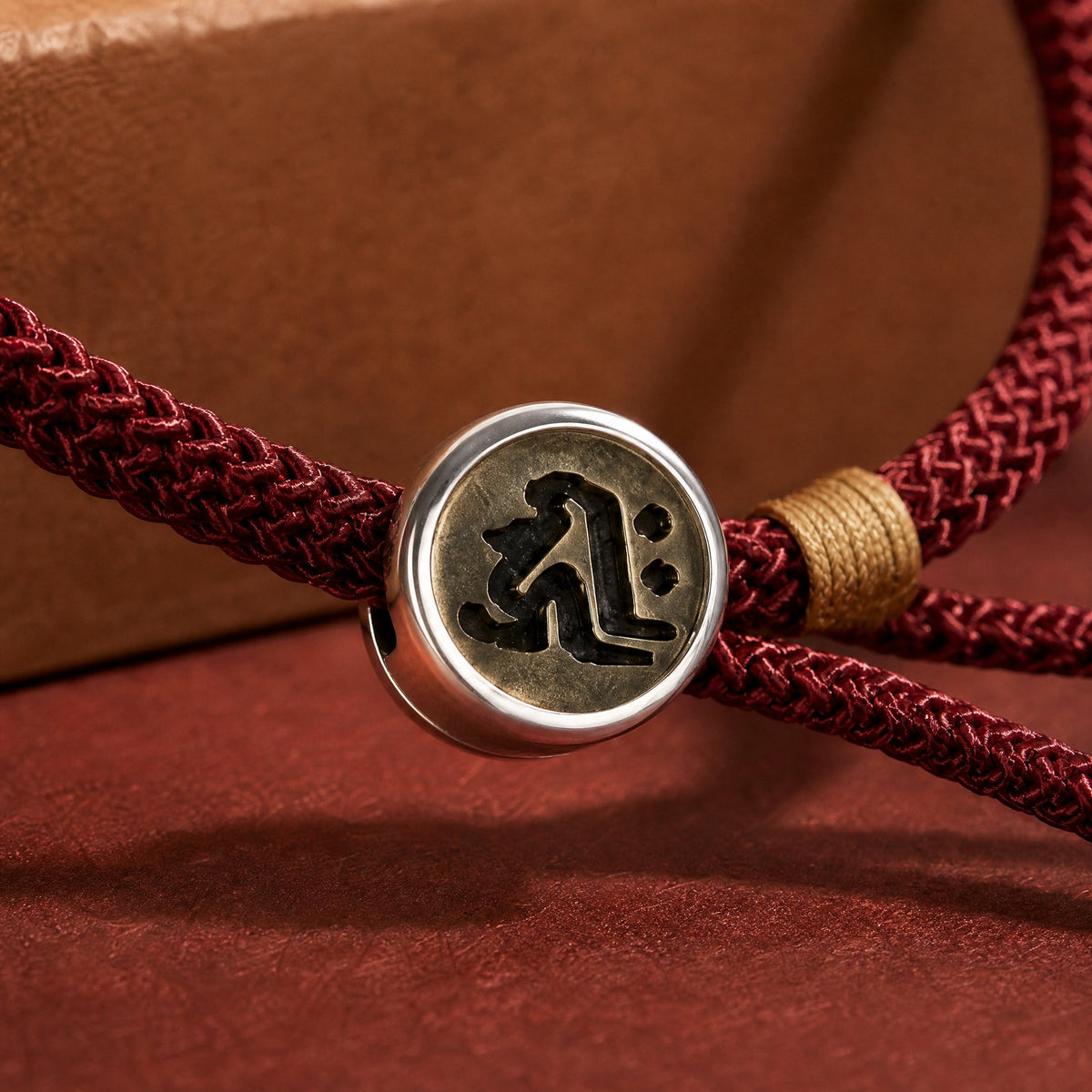 Red String Alloy Natal Buddha Button Chinese Zodiac Guardian Protection Braided Bracelet