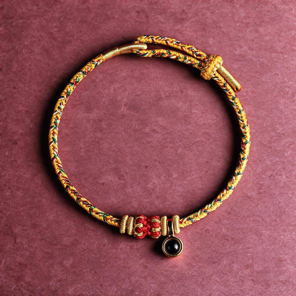 Red String Micro-Carved Chinese Zodiac Guardian Luck Protection Braided Bracelet