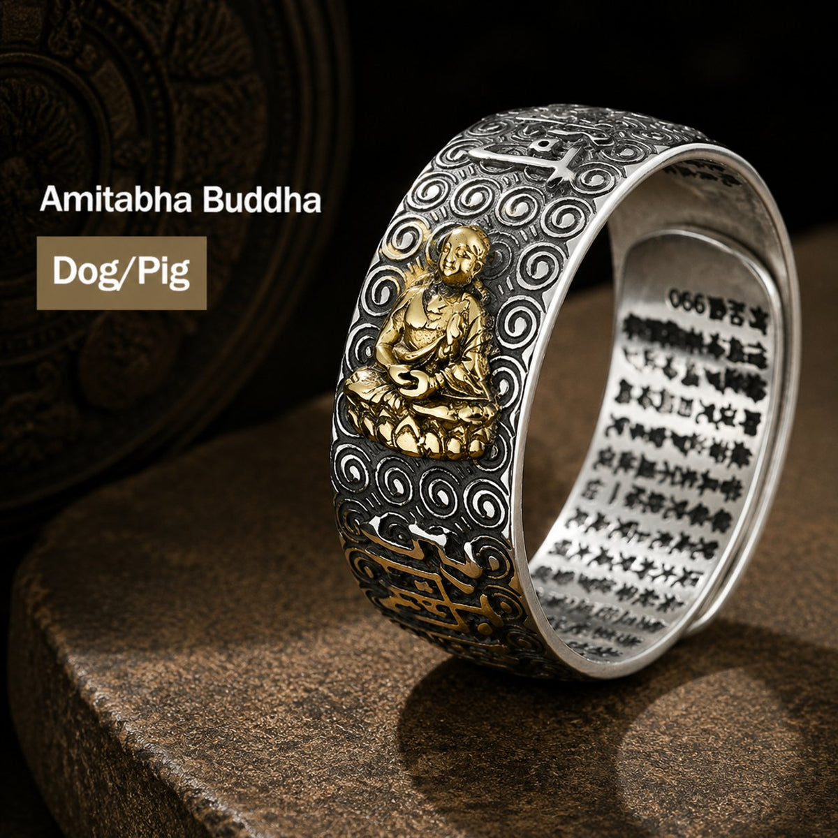 Chinese Zodiac Natal Buddha Blessing Protection Adjustable Ring