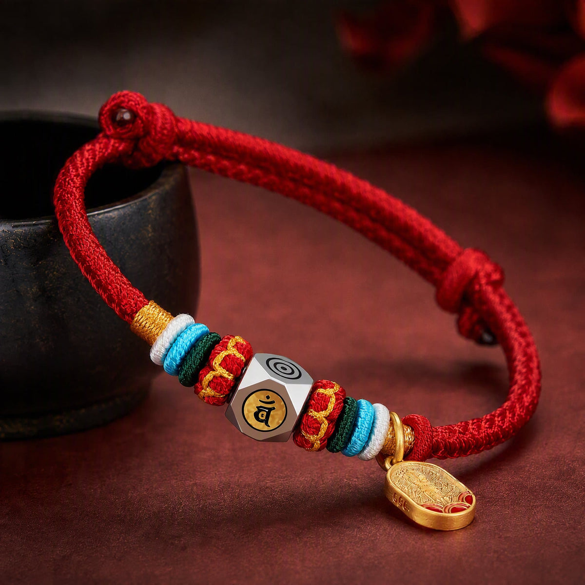 Red String Alloy Chinese Zodiac Guardian Wisdom Protection Braided Bracelet