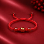 Red Agate Red String Glow-In-The-Dark Chinese Zodiac Blessing Braided Bracelet