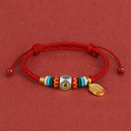Red String Alloy Chinese Zodiac Guardian Wisdom Protection Braided Bracelet
