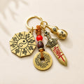 Gold‐Tone Zinc Alloy Brass Bagua Feng Shui Balance Keychain