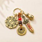 Gold‐Tone Zinc Alloy Brass Bagua Feng Shui Balance Keychain